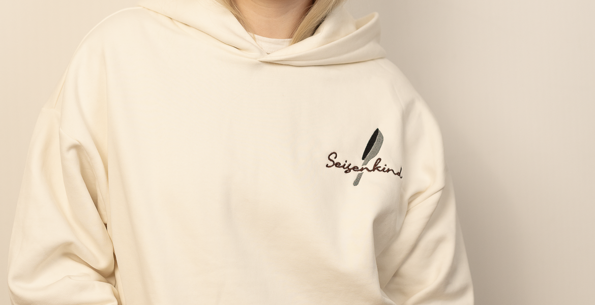  "Seisenkind", Oversized Hoodie - ivory 